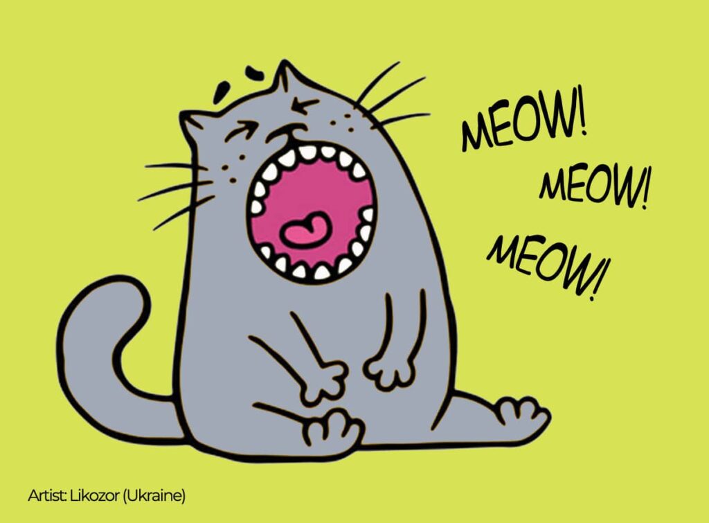 screaming cat cartoon